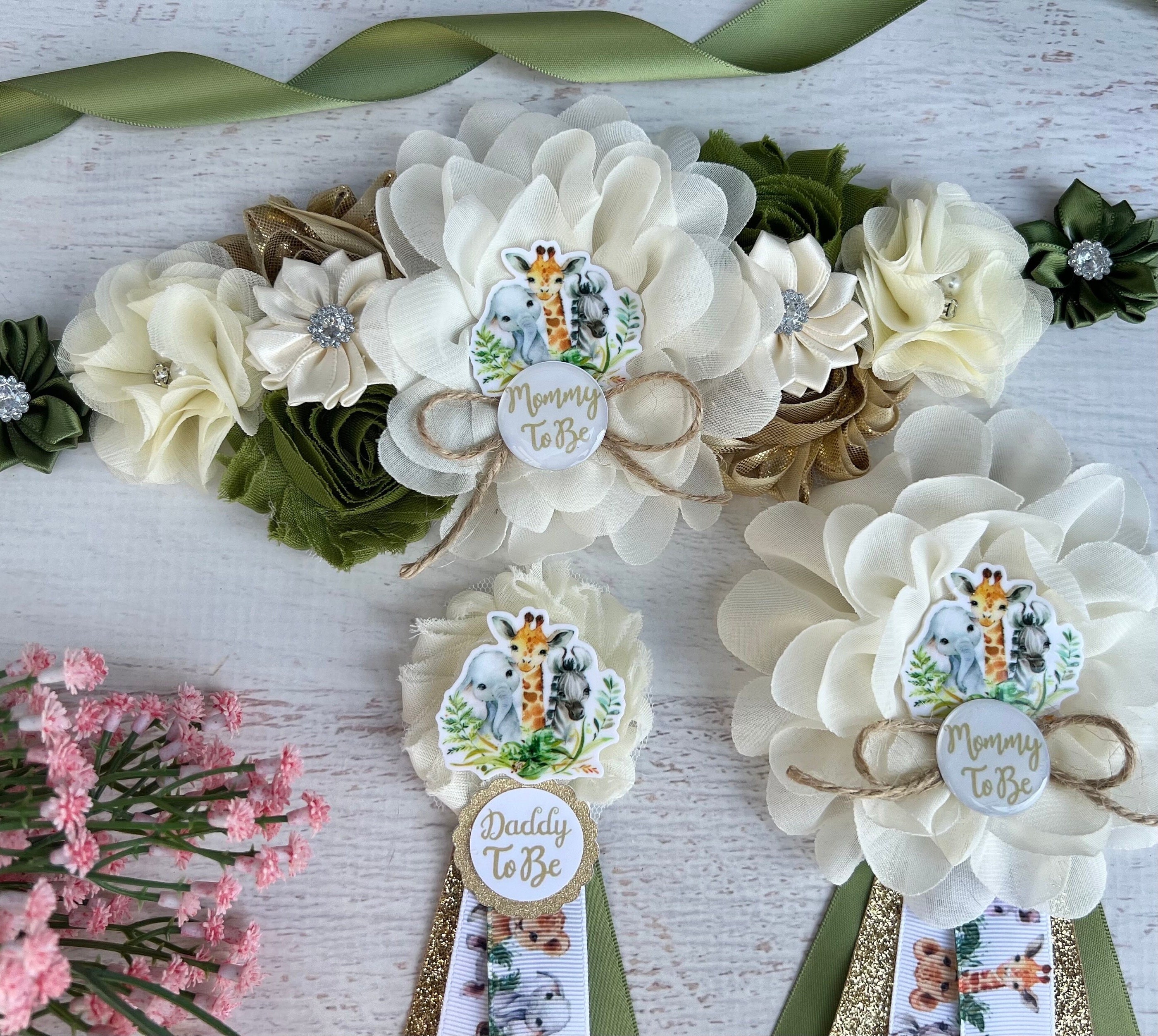 Safari Baby Shower Sash ,Safari Maternity Belt ,Safari Baby Shower Boy ,Mommy to be Sash, Pregnancy Sash, Jungle Baby Shower, Baby Bump Sash