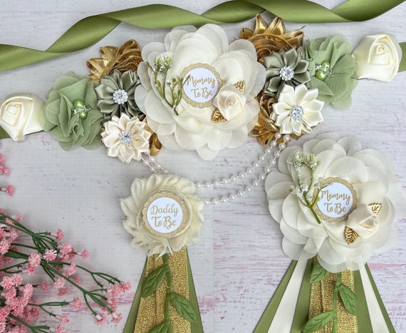Greenery Baby Shower Maternity Sash, Gender Neutral Shower  display picture 1