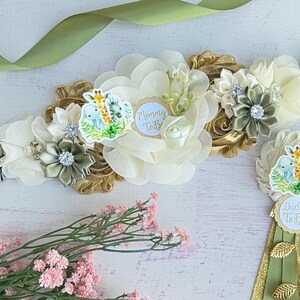 Safari Baby Shower Sash ,Safari Maternity Sash ,Pregnancy Sash ,Jungle Safari Baby Shower ,Safari Maternity Belt , Baby Shower Pins
