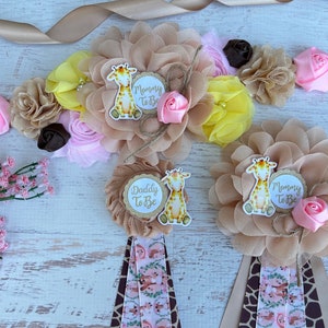 Jirafa Baby Shower Maternidad Sash Jirafa Cinturón de Maternidad Safari Cinturón de Maternidad Mom to be Sash Jirafa Baby Shower Niña