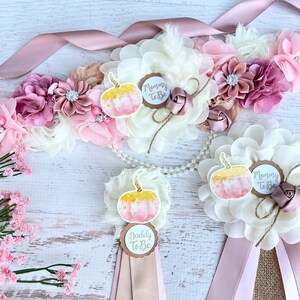 Faja de calabaza para baby shower Faja de maternidad de calabaza rosa empolvado Faja de otoño para baby shower Faja de embarazo Faja para futura mamá Faja de maternidad de otoño