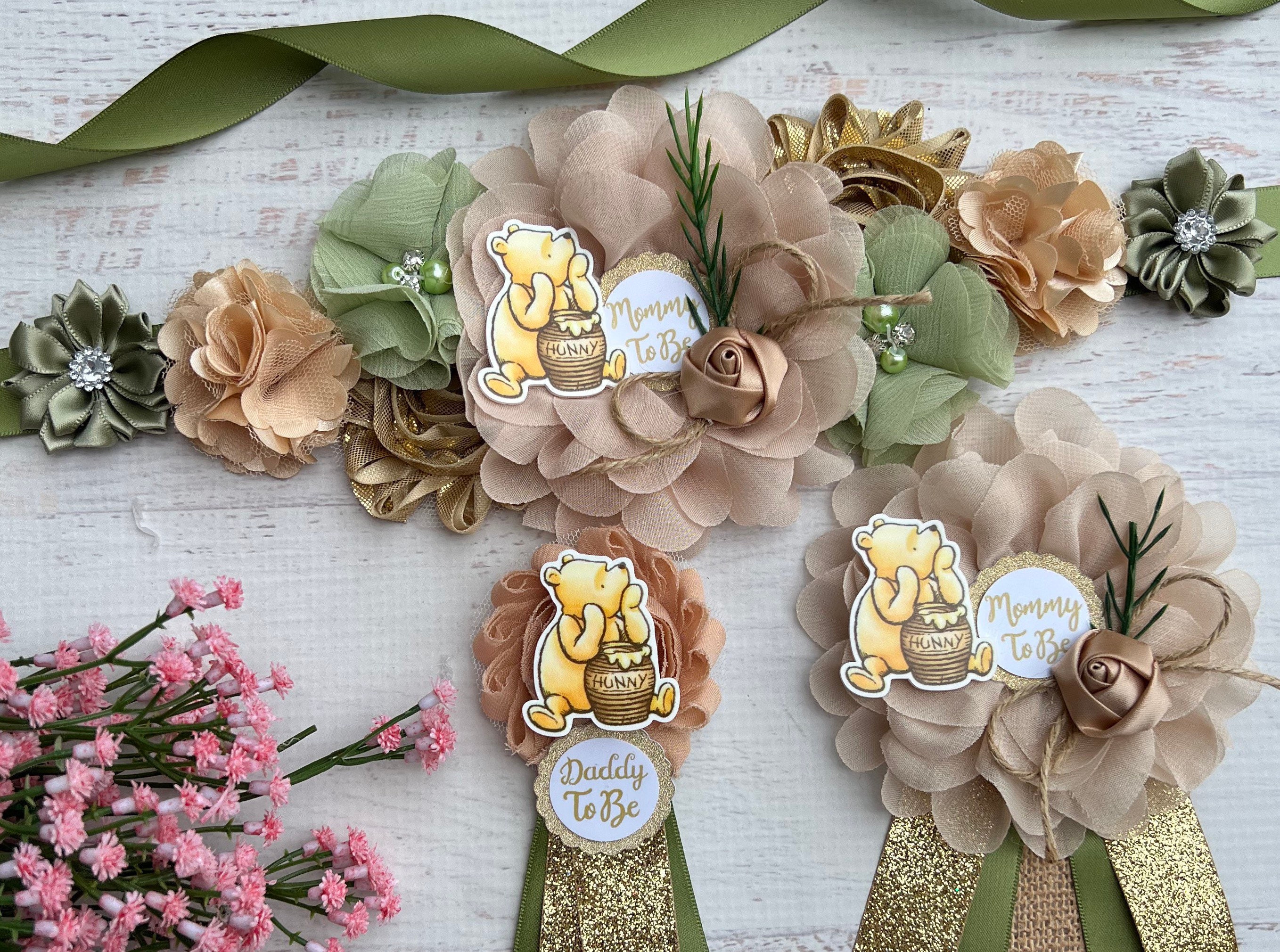 Classic Winnie the Pooh Baby Shower Sash Maternity Sash  display picture 3