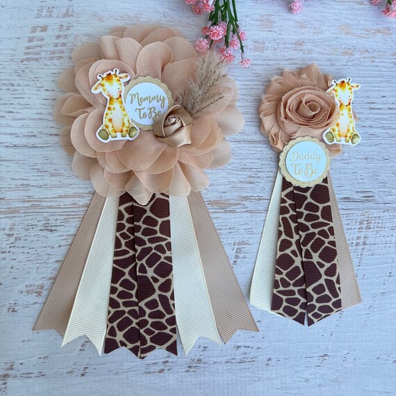Giraffe Baby Shower Corsage Boho Baby Shower Giraffe Baby Shower
