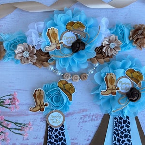 Cowboy Baby Shower Maternity Sash Western Baby Shower Sash Pregnancy Belt Country Baby Shower Sash Mom to be Sash Baby Bump Sash