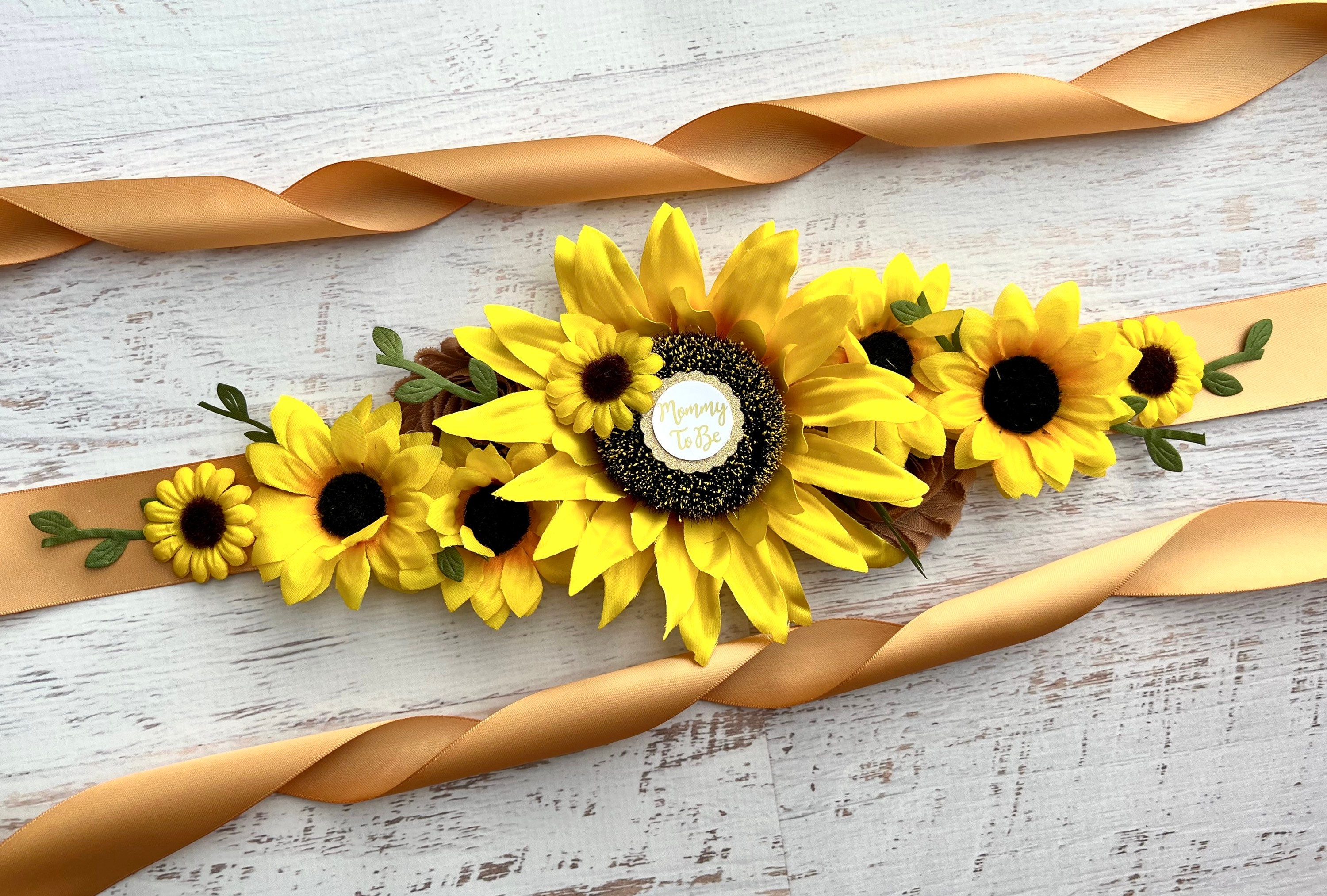 Sunflower Baby Shower Sash ,sunflower Maternity Sash  display picture 1