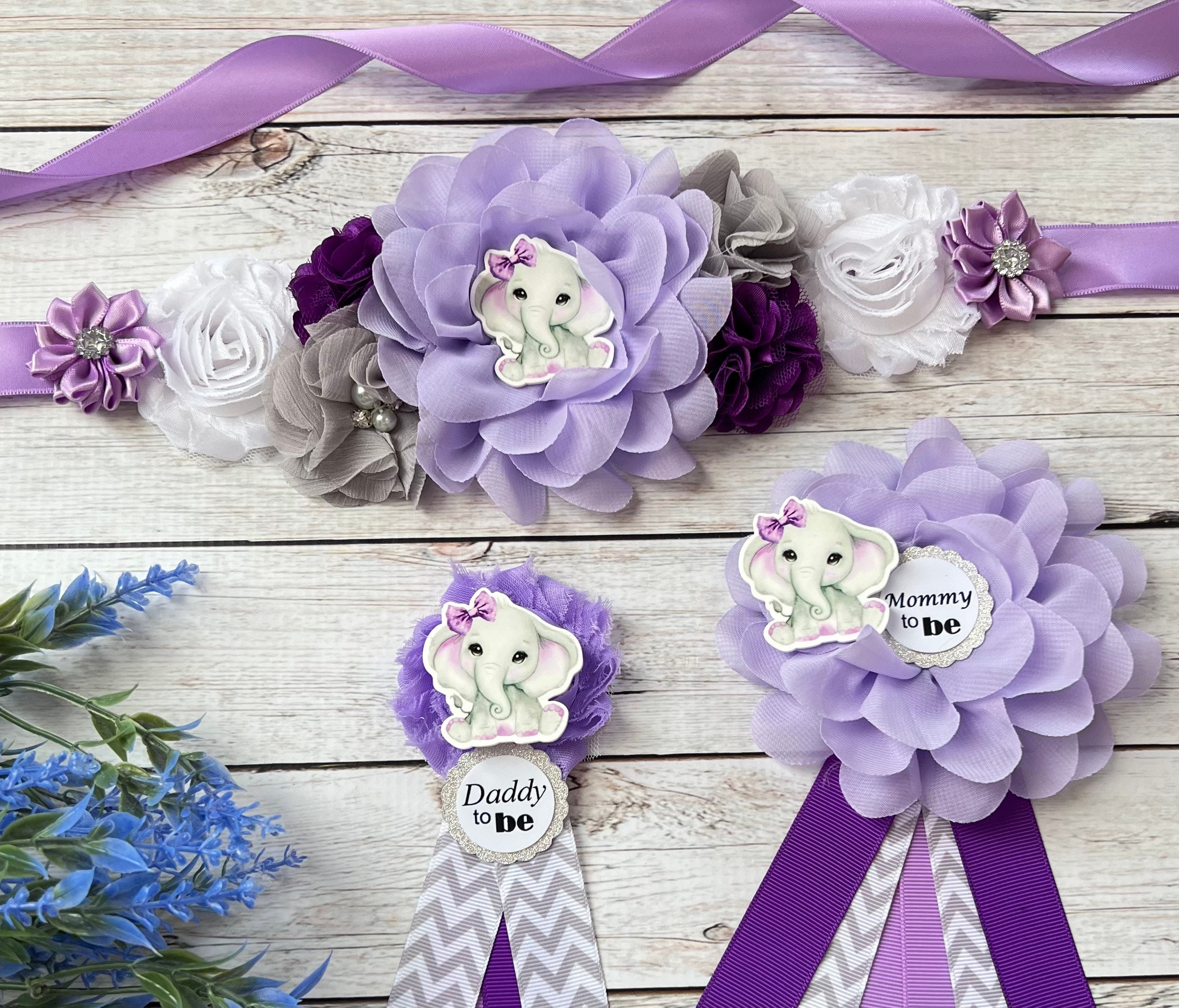 Chunful Elephant Theme Baby Shower Sash - Faja Para Mamá Y, , large