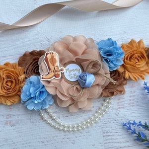 Cowboy Baby Shower Sash , Blue Cowboy Maternity Sash, Cowboy Sash ,Cowboy Baby Shower Boy, Pregnancy Sash , Cowboy Maternity Belt