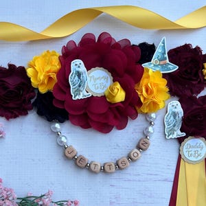 Wizard Baby Shower Sash Wizard Maternity Sash Mom to be sash Magic School Baby Shower Gender Neutral Baby Shower Magical Bundle Baby Shower
