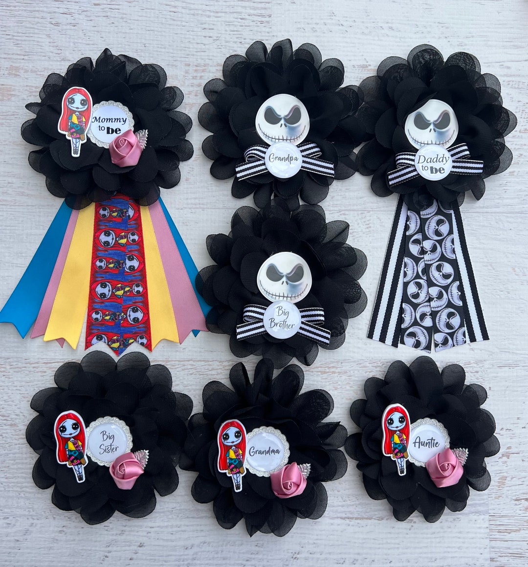 Nightmare Before Christmas Baby Shower Corsage ,mom and Dad to Be Pins ...