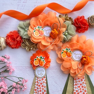 Cutie Baby Shower Sash, Cutie Maternity Sash, Cutie Sash ,Mommy to be Sash , Pregnancy Sash, Orange Baby Shower, Baby Bump Sash, Orange Sash