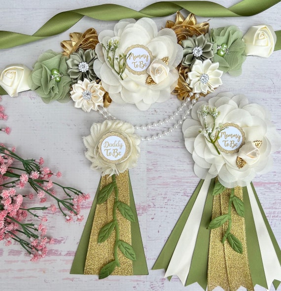 Greenery Baby Shower Maternity Sash, Gender Neutral Shower  display picture 3