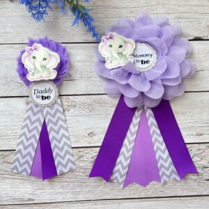 "It's A Girl" Baby Shower Sash With Pink Elephant & Safari Ribbon Corsage - Handmade