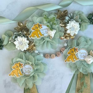 Lion king Baby Shower Sash ,Baby Lion King Maternity Sash, Pregnancy Sash ,Mom To Be ,Baby Shower Corsages, Baby Shower Pins