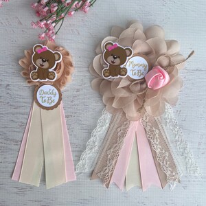 Teddy Bear Baby Shower Corsage, Teddy Bear Baby Shower Girl, Teddy Bear Baby Shower Pin, Mommy Corsage, Mommy Pin, Mommy to be Ribbon