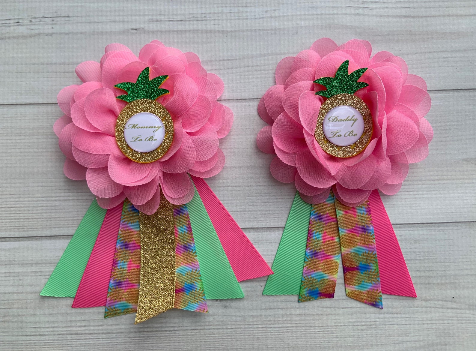 Pineapple Baby Shower Corsagetropical Baby Shower Pineapple Etsy