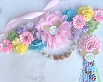 Babyland Baby Shower Maternity Sash Baby Mickey and Friends , Daddy Pin