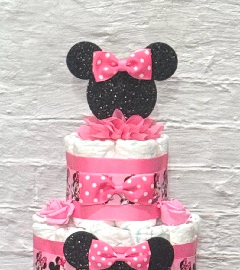Minnie Mouse Diaper Cake Girl Minnie Mouse Baby Shower Girl Minnie ...