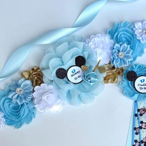 Écharpe de grossesse Mickey Mouse pour bébé, épingles pour baby shower