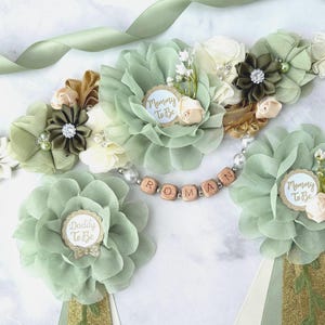 Greenery Baby Shower Sash ,Greenery Maternity Sash ,Pregnancy Sash, Safari Baby Shower Sash ,Greenery Baby Shower Pin, baby Shower Corsage
