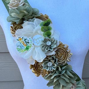 Safari Baby Shower Shoulder Sash , Safari Mommy Sash , Pregnancy Sash ,Baby Shower Sash , Jungle Shoulder Sash, Safari Sash