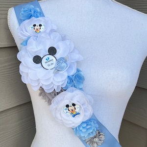 Baby Mickey Shoulder Sash , Baby Mickey Mommy Sash , Pregnancy Sash ,Baby Mickey Baby Shower Sash , Mickey Mouse Shoulder Sash