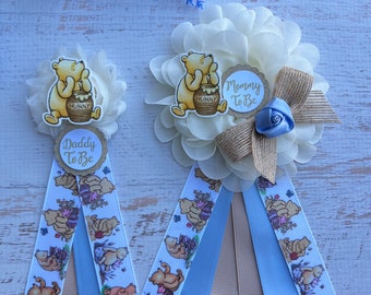 Classic Winnie the Pooh Baby Shower Corsage Winnie The Pooh Pin Mommy to be Pin Baby Shower Pin Mommy Corsage Mommy Ribbon Classic Pooh Pin
