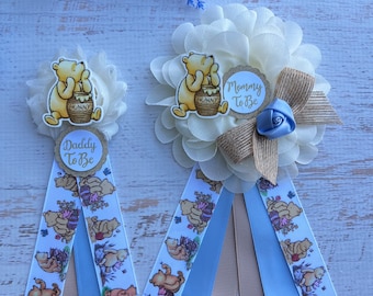 Classic Winnie the Pooh Baby Shower Corsage Winnie The Pooh Pin Mommy to be Pin Baby Shower Pin Mommy Corsage Mommy Ribbon Classic Pooh Pin