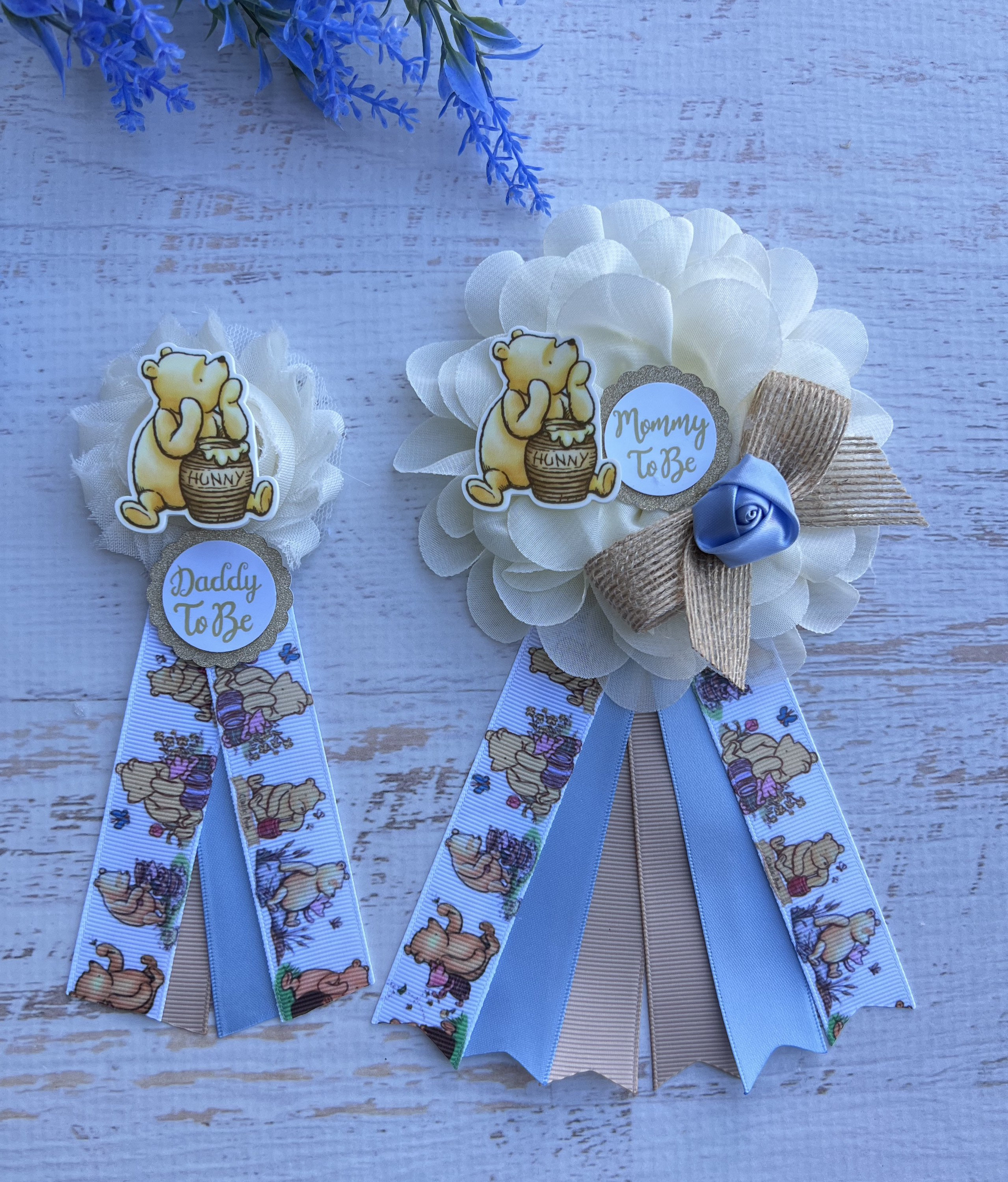 Classic Winnie the Pooh Baby Shower Corsage Winnie The Pooh Pin Mommy to be  Pin Baby Shower Pin Mommy Corsage Mommy Ribbon Classic Pooh Pin