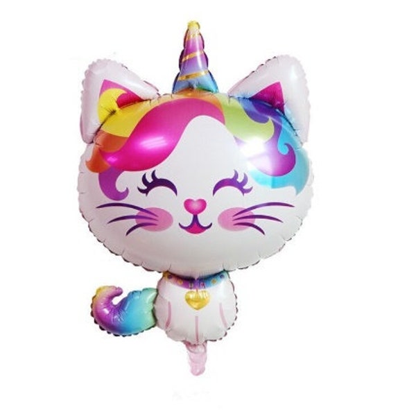 Cat Unicorn foil balloon, Magical Rainbow balloon, Magical cat balloon, Unicat balloon