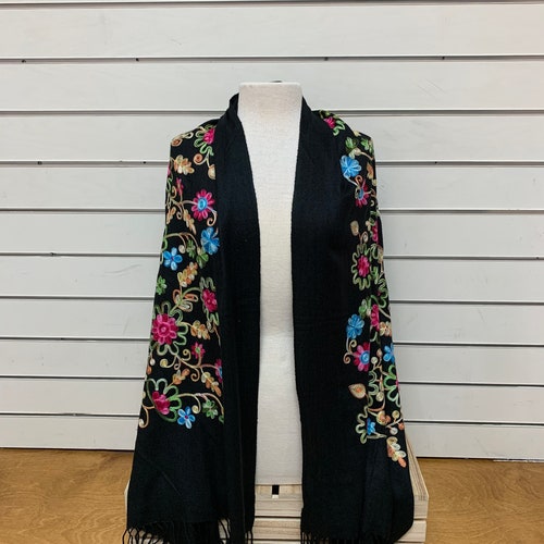 embroidered mexican shawl