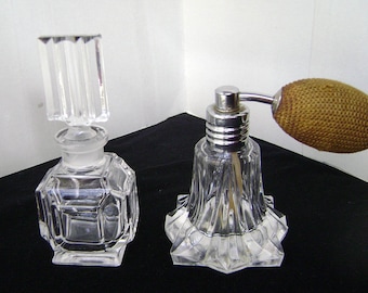 Crystal Glass Perfume Bottle Art Deco Art Deco Perfume bottle La Coquette
