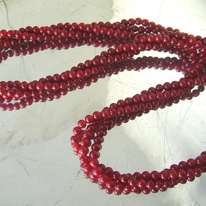 Vintage Dark Red Carnelian Necklace Natural Gemstone 3 Strand Choker image 4