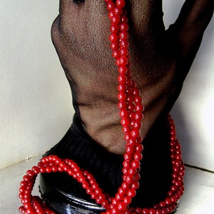 Vintage Dark Red Carnelian Necklace Natural Gemstone 3 Strand Choker image 7