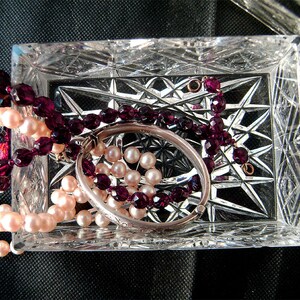 Vintage Bohemian Brilliant Cut Crystal Jewelry Dresser Trinket Box Heavy Czech c. 1960s image 8