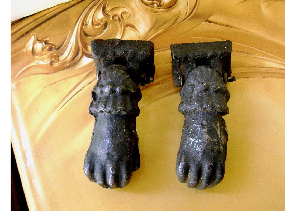 Hand Knocker Instruments Antique Pair Door Knockers Cast Iron Ball in Hand Rustic Small - Etsy