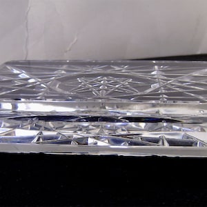 Vintage Bohemian Brilliant Cut Crystal Jewelry Dresser Trinket Box Heavy Czech c. 1960s image 7