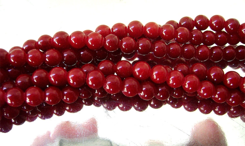 Vintage Dark Red Carnelian Necklace Natural Gemstone 3 Strand Choker image 3