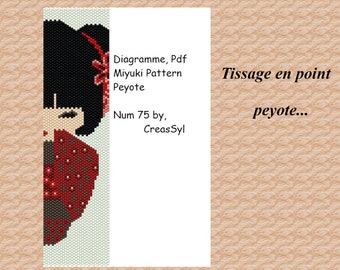 Diagramme, Pdf, miyuki pattern, tissage miyuki, Num 75