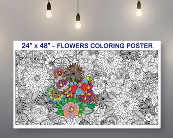 SJPrinter SJPRINTER Giant Coloring Poster for Kids and Adults - Creative  Fun for Classrooms, Care Facilities, Schools, Groups and Families