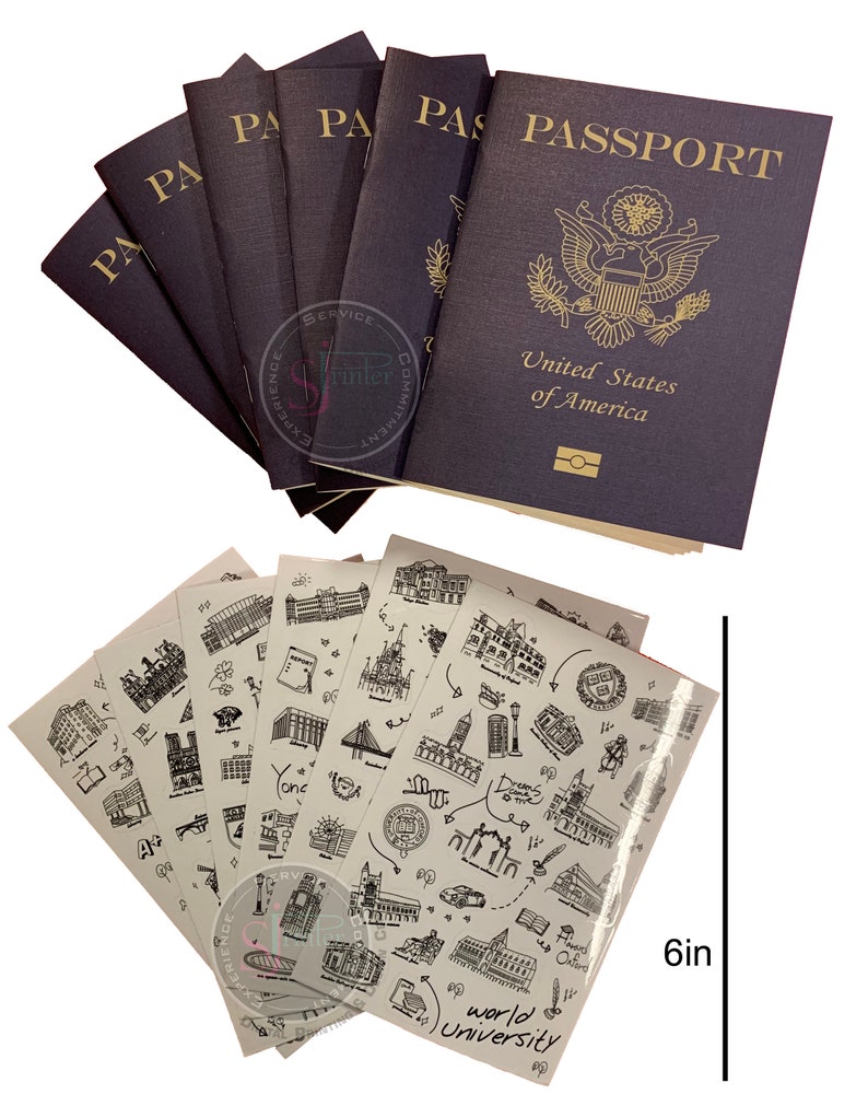 Play passports for kids Fake Passport notebooks w/travel