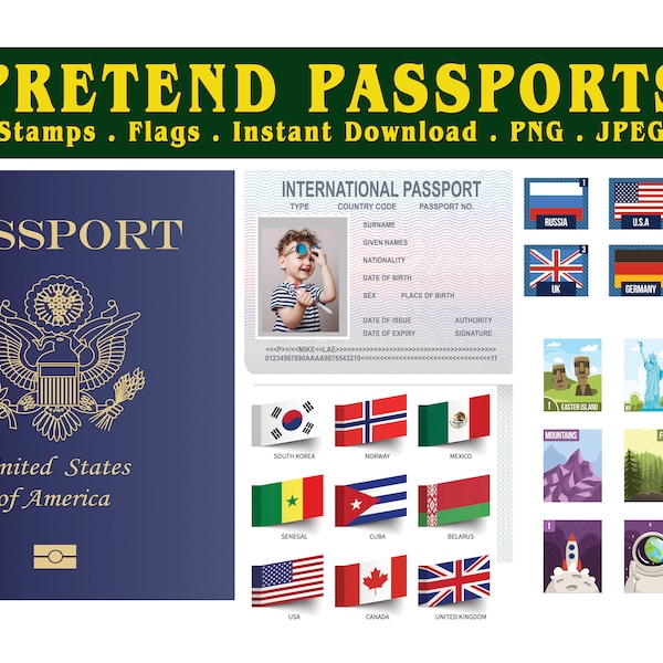 Pretend Passport - Etsy