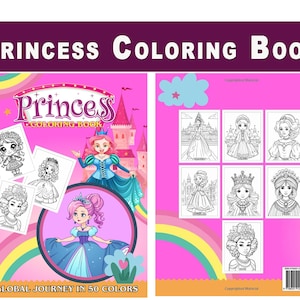 Libro da colorare Principesse Un viaggio globale in 50 colori: grande libro di viaggi nel mondo per bambini, adulti e adolescenti, 50 principesse in 50 paesi diversi