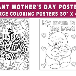 Happy Mother&#39;s Day Giant Coloring Poster: Mandala Style (30x42)