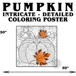 Huge PUMPKIN - Giant Coloring Poster - Inspirational Wall Art - Huge Poster for Kids, Adults, Schools, Group Activities, Retirement Homes