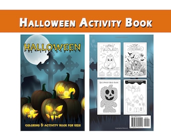 Spooky Halloween Activity Book, Coloring Pages, Mazes, Puzzles