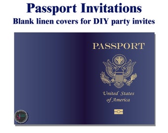 Blank Linen Passport Covers: DIY Party Invitations, School Projects