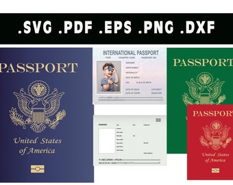 Doe alsof Amerikaans paspoort w/Inside SVG, USA Paspoort Vector, Silhouet, Cricut bestand, Clipart, Graveerbare Design, Pdf, Png, Dxf & Eps Designs