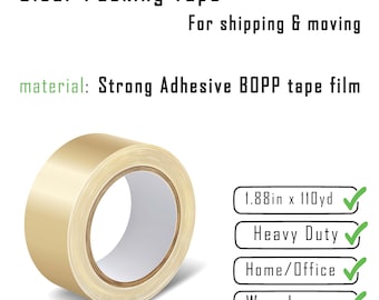 Heavy Duty Clear Packing Tape Refill: 2.4 mil, 1.88 inch x 110 Yards