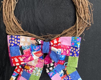 Large Patchwork Quilted Bow