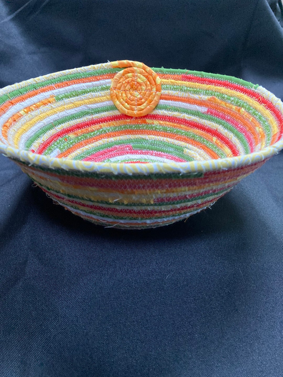 Rope & Fabric Bowl Large Etsy
